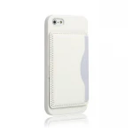 Iphone 5S, SE læder cover med kort lomme og stand hvid