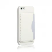 hvid Iphone 5S, SE læder cover med kort lomme og stand brun Mobil tilbehør