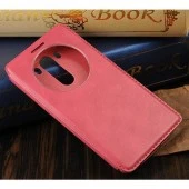 LG G3 læder cover med vindue, pink
