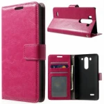 LG G3 S læder cover med lommer, rosa