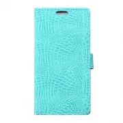 LG V10 læder cover med alligator mønstrer, lyseblå Mobiltelefon tilbehør