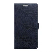 LG V10 læder cover med alligator mønstrer, mørkeblå Mobiltelefon tilbehør