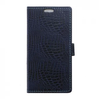 LG V10 læder cover med alligator mønstrer, mørkeblå