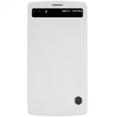 LG V10 læder cover med vindue, hvid