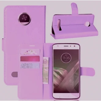 Moto Z2 Play flip cover med lommer Lilla Mobilcovers