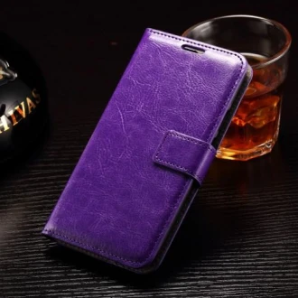 MOTOROLA MOTO G 3rd læder cover med kort lommer, lilla