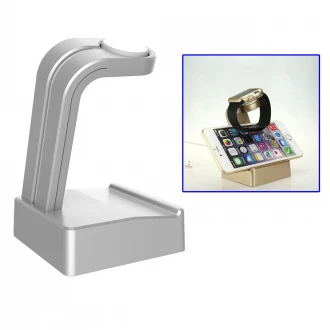 APPLE WATCH oplader holder / stander i aluminium, sølv