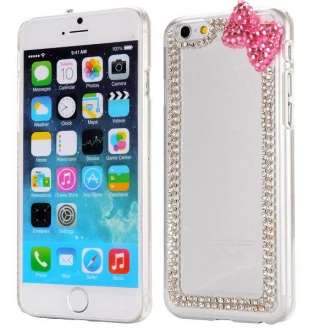 IPHONE 6 / 6S transparent bag cover med diamant mønster