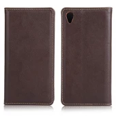 SONY XPERIA Z5  læder cover med kort holder, moccabrun