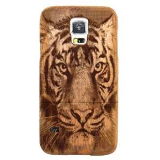 SAMSUNG GALAXY S5 bambus bag cover med laser graveret mønster