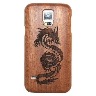 SAMSUNG GALAXY S5 bambus bag cover med laser graveret mønster