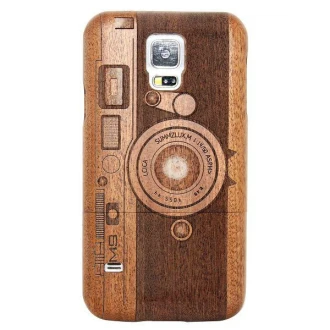 SAMSUNG GALAXY S5 bambus bag cover med laser graveret mønster