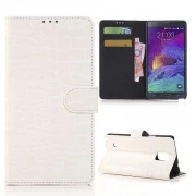 SAMSUNG GALAXY NOTE 4 læder pung cover med krokodille mønster Mobiltelefon tilbehør