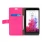 LG G3 STYLUS læder pung cover rosa Mobiltelefon tilbehør