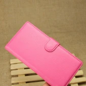 HUAWEI ASCEND P7 læder cover med kort holder rosa