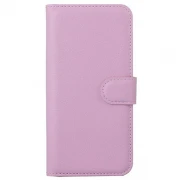 HTC ONE M9 læder cover med kort holder, pink Mobiltelefon tilbehør