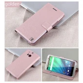 HTC ONE M8 læder cover med kort lomme, guld