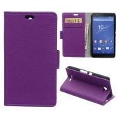 SONY XPERIA E4 læder cover med kort lomme