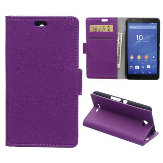 SONY XPERIA E4 læder cover med kort lomme