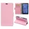 SONY XPERIA E4 læder cover med kort lomme, pink Mobiltelefon tilbehør