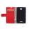 SONY XPERIA E4 læder cover med kort lomme, rød Mobiltelefon tilbehør