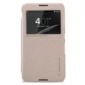 SONY XPERIA E4 Nillkin sparkle view læder cover, guld