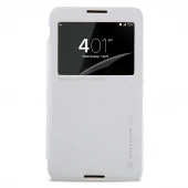 SONY XPERIA E4 Nillkin sparkle view læder cover, hvid