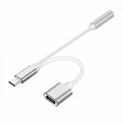 2 i 1 Type-C USB C til 3,5 mm AUX 