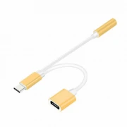 2 i 1 Type-C USB C til 3,5 mm AUX 