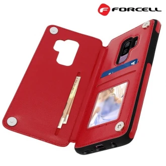Samsung Galaxy S9+ Forcell wallet case rød