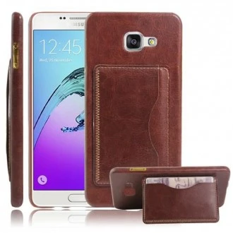 SAMSUNG GALAXY A5 (2016) læder bag cover med kort lomme, brun