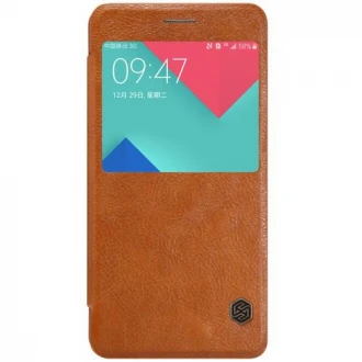 SAMSUNG GALAXY A5 (2016) læder cover med vindue i business stil, brun