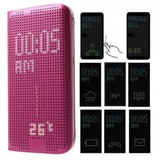 SAMSUNG GALAXY S6 EDGE dot view læder cover, rosa