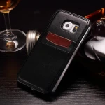 SAMSUNG GALAXY S6 læder bag cover med kort lommer, sort