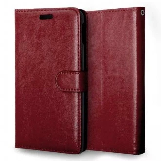 SONY XPERIA M4 AQUA læder pung cover, vinrød