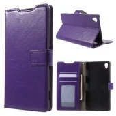 SONY XPERIA Z3+ pung læder cover, lilla