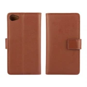 SONY XPERIA Z5 COMPACT læder cover med kort lommer, brun Mobiltelefon tilbehør
