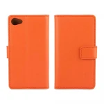 SONY XPERIA Z5 COMPACT læder cover med kort lommer, orange