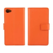 SONY XPERIA Z5 COMPACT læder cover med kort lommer, orange Mobiltelefon tilbehør