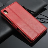 SONY XPERIA Z5 læder cover med kort lommer, rød