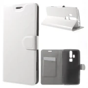 ZTE AXON ELITE læder cover med kort lomme, hvid Mobiltelefon tilbehør