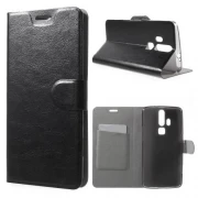 ZTE AXON ELITE læder cover med kort lomme, sort Mobiltelefon tilbehør
