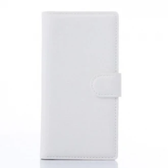 ZTE BLADE VEC 4G læder cover med kort lommer, hvid